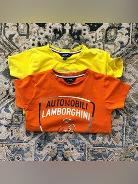 Lamborghini Kids' Orange and Yellow Graphic Tee Set